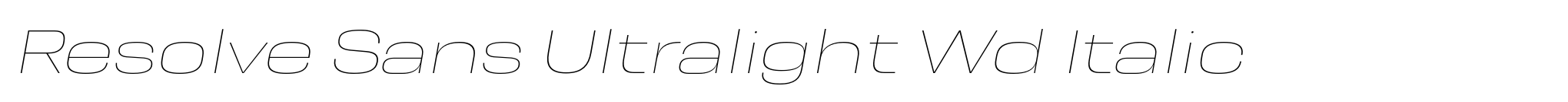 Resolve Sans Ultralight Wd Italic image
